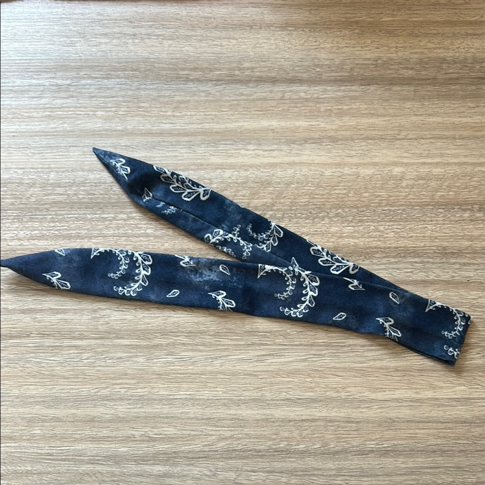 Navy Blue Paisley Headband